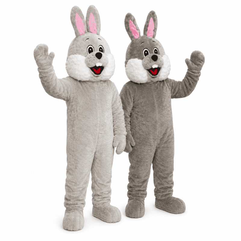 Mascottes couple lapins