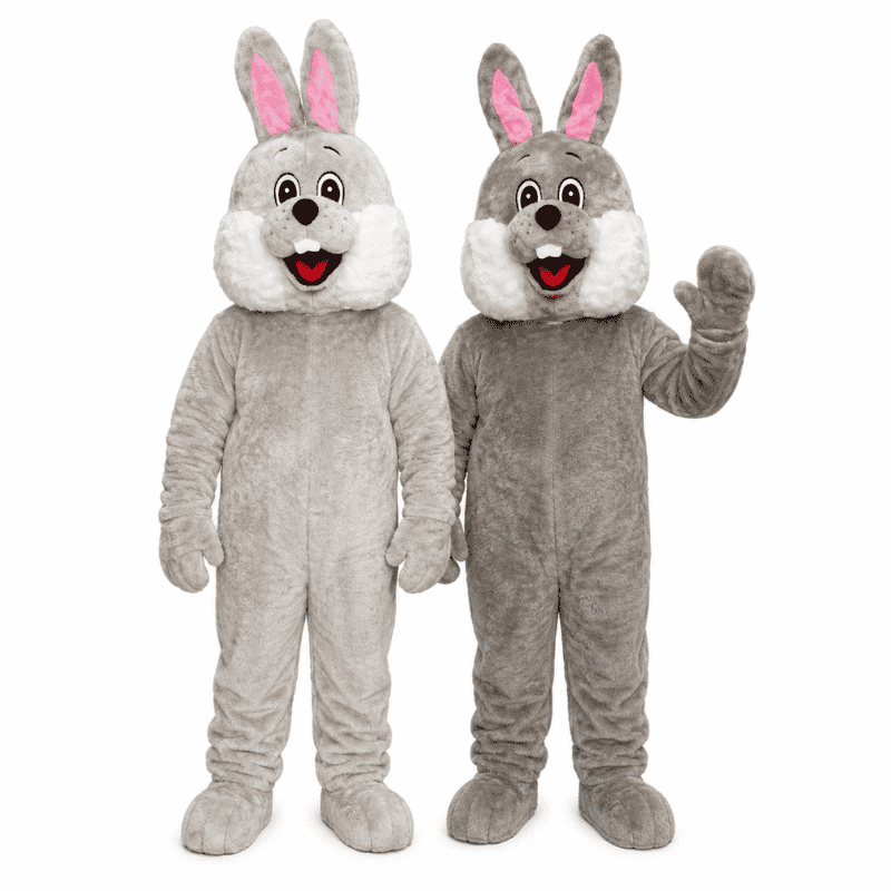 Mascottes couple lapins